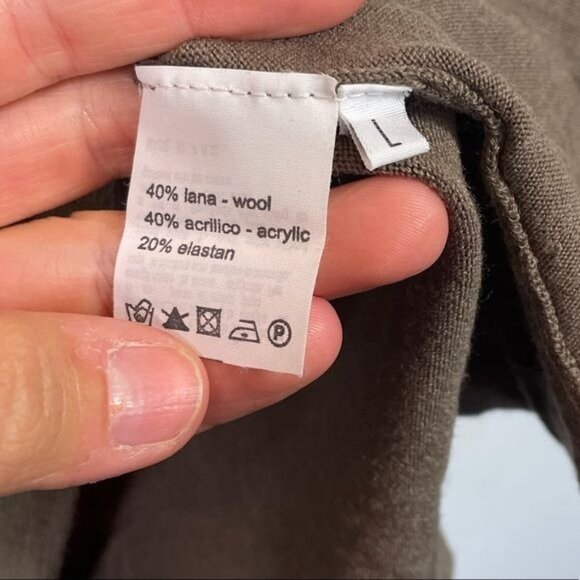 Malagrida Her Brown Cowl Neck Long Sleeve Wool Blend Dress Large Italian NWT - Picture 10 of 12